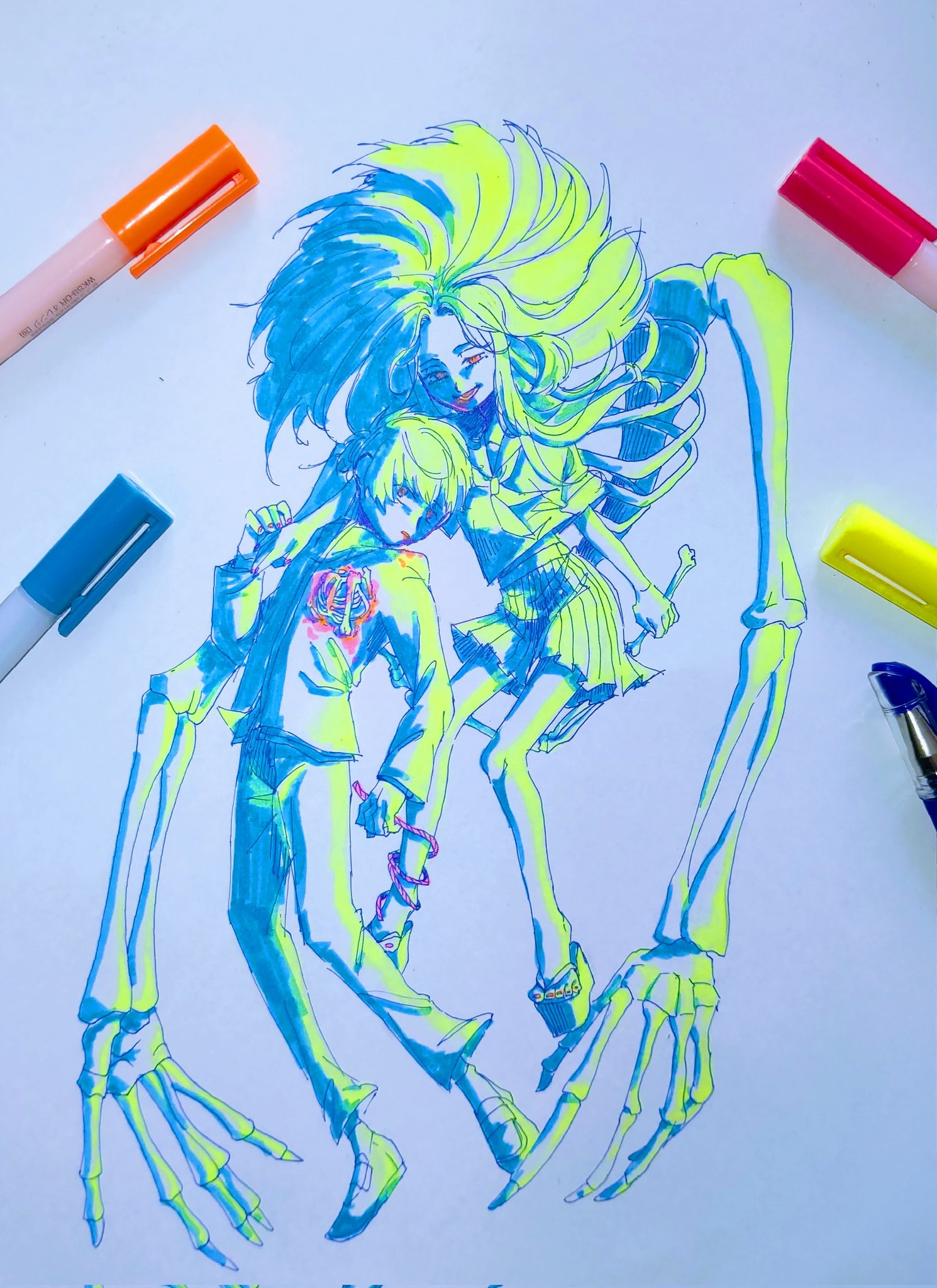 耳子 加工ってすごい アナログイラスト 蛍光ペンイラスト イラスト好きな人と繋がりたい イラスト初心者 T Co Yfxg3cupwb Twitter