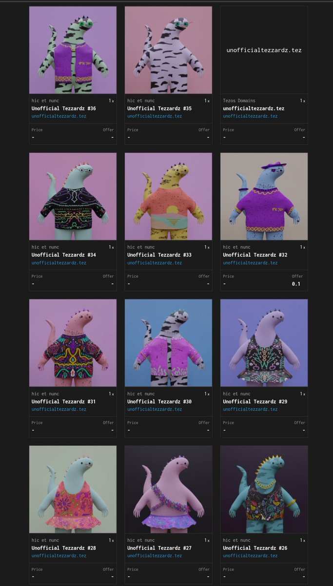 KanavBansal11's tweet photo. New Designs of Unofficial Tezzardz are for sale on @objktcom 
Floor Price is 12 $XTZ 
https://t.co/bYoOOp2DH8
GO GO GO!! 
Make an offer and grab one now before it gets sold out🔥🔥
#NFTs #hicetnunc #OBJKT #Tezzardz https://t.co/5PZgU6DQCG
