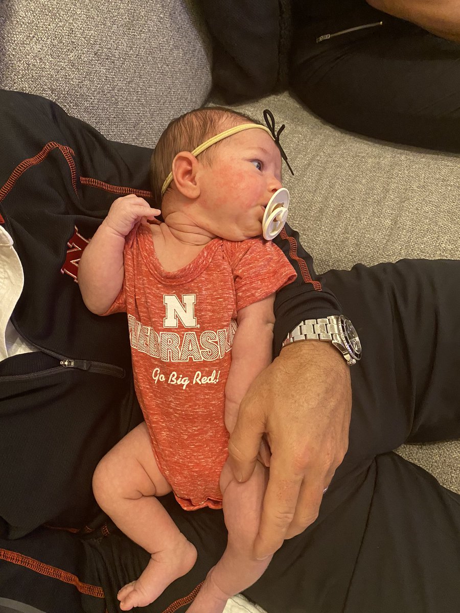 NickVac's tweet photo. My daughter witnessing the most points in @HuskerFBNation @bigten history. #GoodLuckCharm #GBR https://t.co/iSS32vSuM8