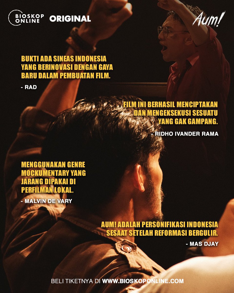 Wuddup! Been a long time I ain't got no appearance on Twitter, moga pada sehat semua. Yok, meet up ntar malem jam 19.00 ngobrolin #FilmAum bareng <a href="/BioskoponlineID/">Bioskop Online</a> <a href="/videorobber/">videorobber</a> @JerikhoChicco <a href="/jefrinichol/">jefri nichol</a> @agnesnatasyatjie <a href="/damarardi/">Damar Ardi</a> @suryowiyogo SEE Y'ALL! RAHAYU! 🙏🏽🔥✊🏾🤘🏾