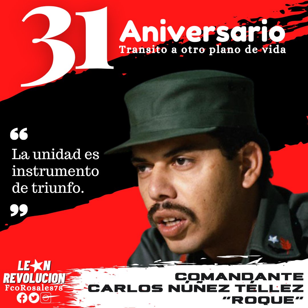 #2Octubre 
Cmte. Carlos Núñez Téllez, tu legado sigue vivo en el corazón de los Nicaragüense. 
#TodosConAmor #TE21
#OctubreVictorioso #LeonRevolucion
@ReynaMo05 @quezadar2 @NAlbertoGar91 @JDOS2021