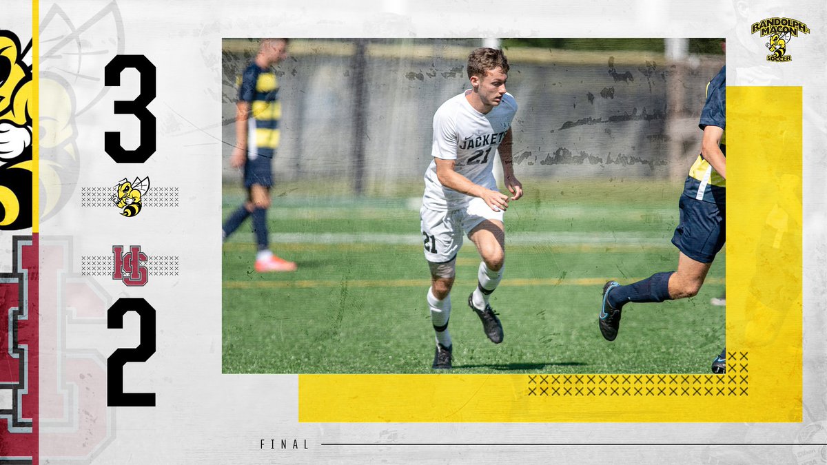 RMCathletics's tweet photo. What a thriller for @macon_soccer against rival Hampden-Sydney! Three of the five goals in the game were scored in the final 10 minutes! #BackTheJackets🐝⚽️ #BeatHSC
⚫️🟡
📰https://t.co/vxmeeHniwA https://t.co/HXRSWcVD8n