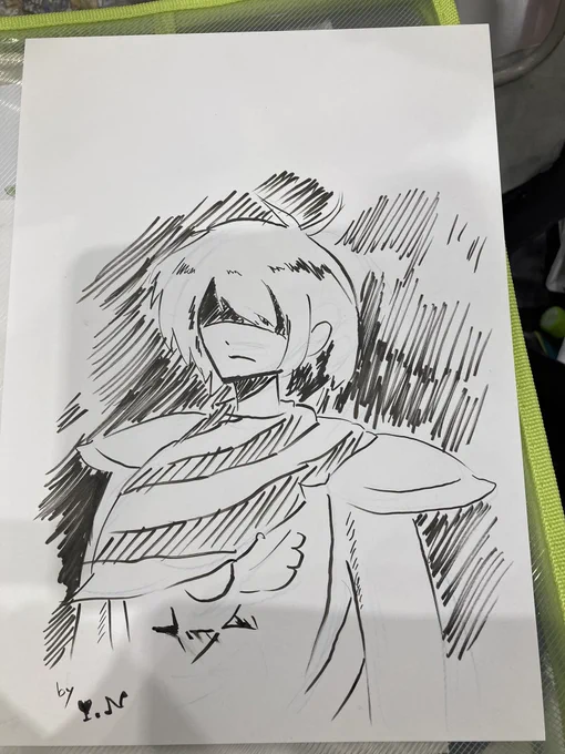 即興で描いた。 