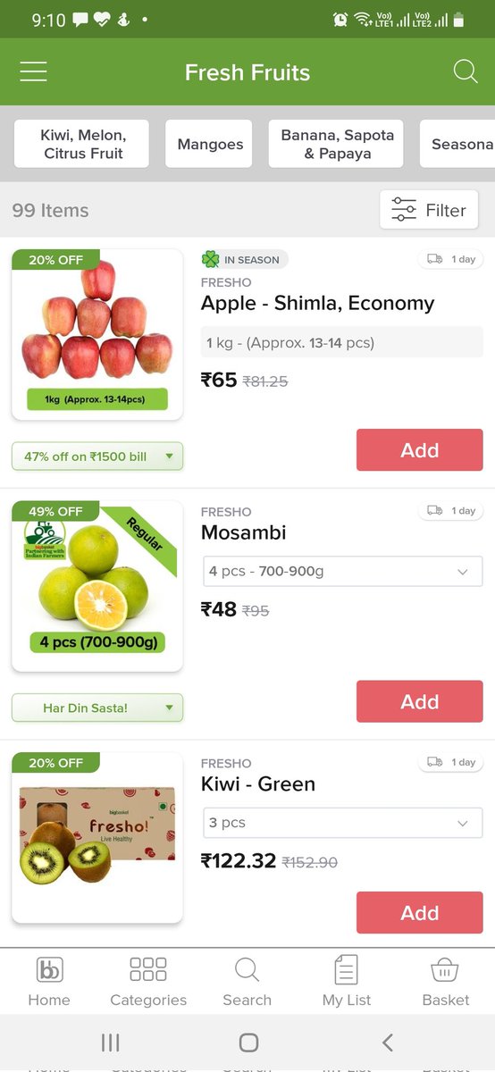 sumitware2015's tweet photo. @bigbasket_com ,this morning's ad and actual discount in app, there are differences.. https://t.co/vipxxZc7IW