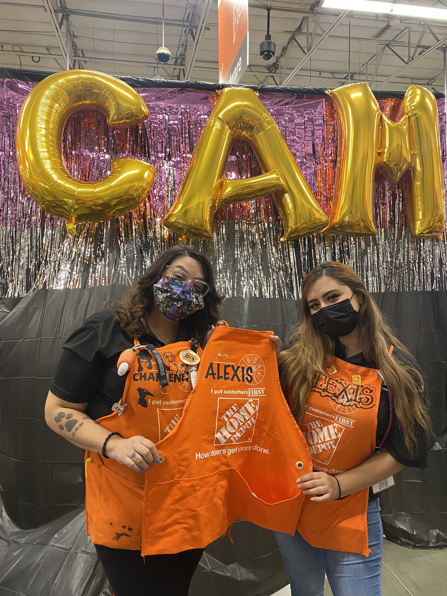 Handed out some aprons to some of my closing cashiers thank you Angelica Bernice and Alexis