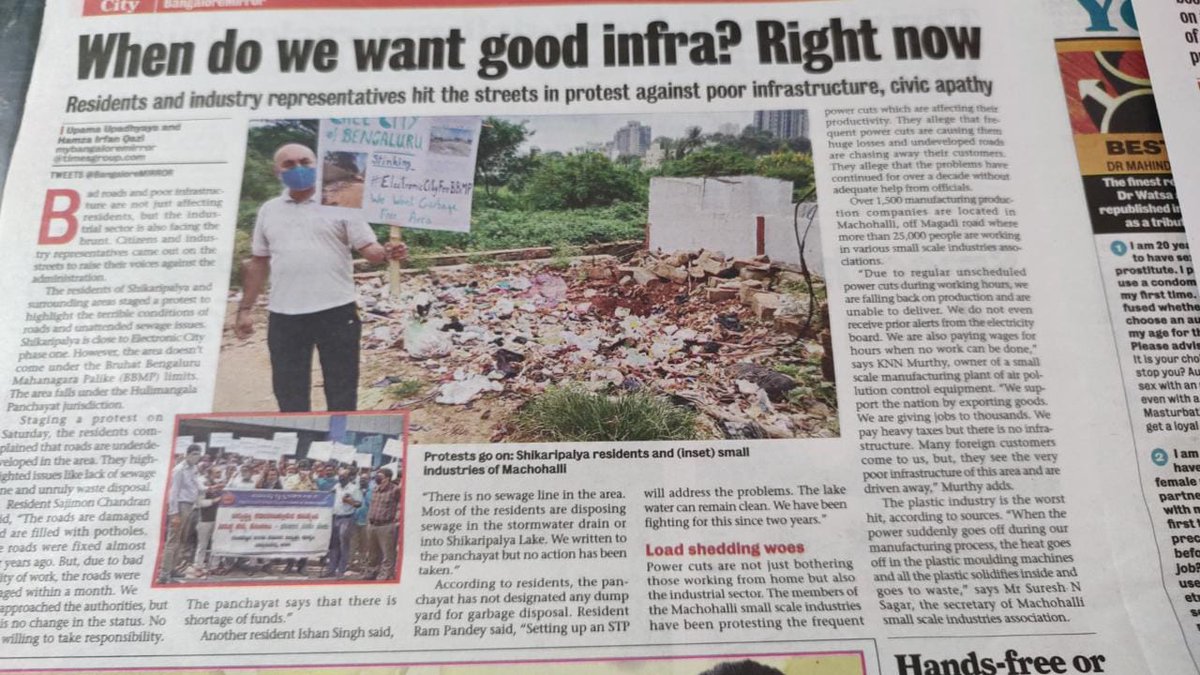 EdodiShyam's tweet photo. #BangaloreMirror covered the protest

#ElectronicCityForBBMP
#NammaBengaluru https://t.co/f0jpwPsPgR
