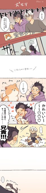 リクエストより「豆柴カフェに行くさねげん、豆柴に群がられるさねみ」でした🐶💕💕!!! 