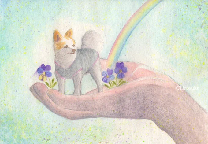 #いつか作りたい私の夢の作品 
お空に行った愛犬の冒険物語📖
('-`).。oO あと個展をやってみたいなぁ…いつか 