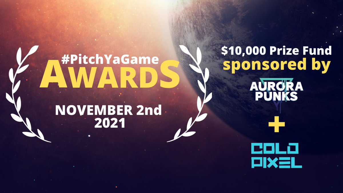 Breaking: Just 30 days till #PitchYaGame 🥳
November 2nd 2021 🏆 Prep those pitches!

PLUS: $10,000 awards prize fund sponsored by <a href="/AuroraPunks/">Aurora Punks</a> + <a href="/cold_pixel/">COLD PIXEL</a> 🥰
 
Deets, rules, tips &amp; more: PitchYaGame.com 👀

/ #GameDev / #IndieDev /