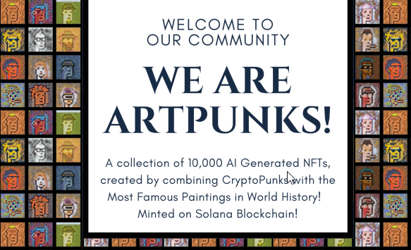 Blackpitt14's tweet photo. I will give away a random artpunk on the 10th of october around 8:00 AM GMT to one random participant. *must have a SOL address.*
In order to apply.
1) Follow @artpunksNFT, @ArtpunksARMY, @Blackpitt14 
2) Tag 5 friends
#NFTgiveaway #solana #SolanaNFT #GiveawayAlert #cryptopunks https://t.co/tt7ZyOwrcB