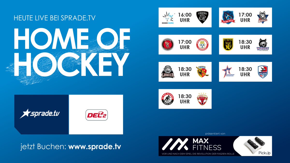 SpradeTV's tweet image. Alle Spiele der DEL 2 gibt es auch heute wieder exklusiv bei uns. Schaltet ein und genießt die volle Dröhung Eishockey.