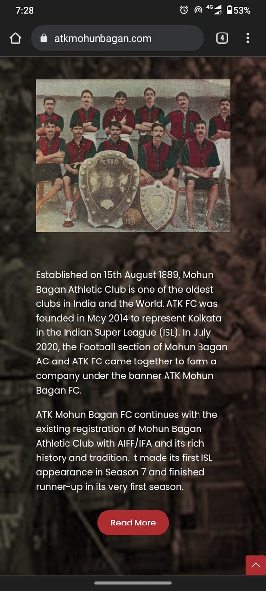 subhajitr's tweet photo. @atkmohunbaganfc ...The history of Mohun Bagan is not limited to 1st appearance in 7th ISL and finished as runner-up. Mohun Bagan's history is much more enrich than this. https://t.co/6Dwa4CK839