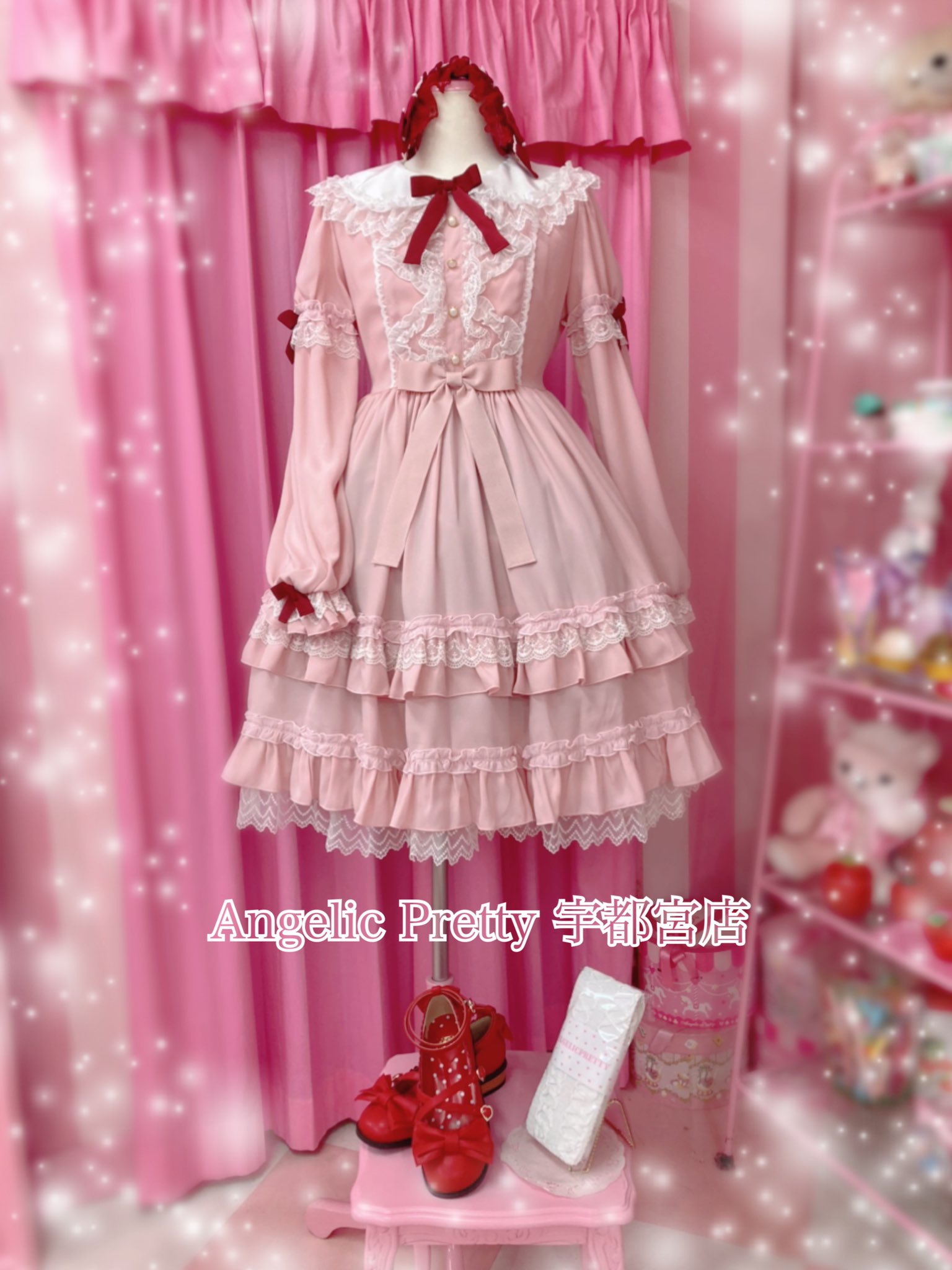 Angelic Pretty / Romantic Poem ワンピース 赤-