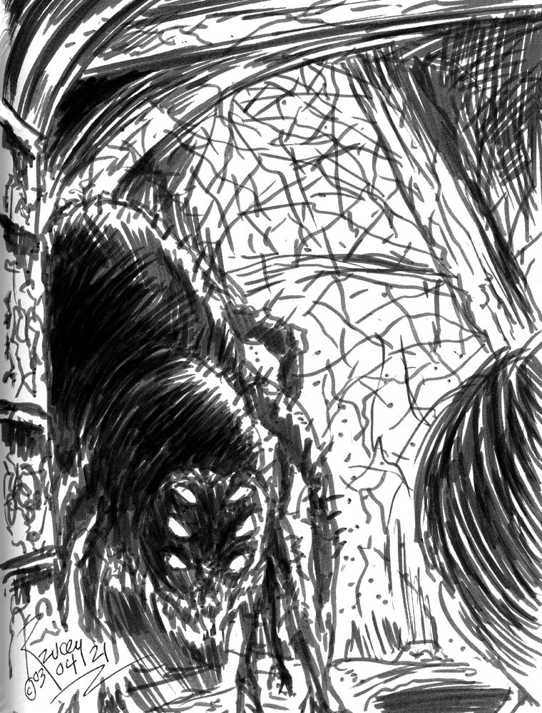 Thedocbot's tweet photo. #SketchbookSaturday on a #SaturdayScares or is that #ScarySaturday it is #hashtagmadness #chills #drawrick #horror #sketchbook #draw365 #HorrorCommunity #monsters #monsterdrawings #draw #rinktober #create https://t.co/J7S58UJGwV