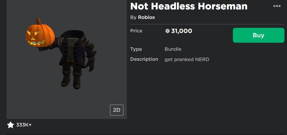 4sby on X: Halloween Giveaway!! 1x Headless Horseman Package! (31k Robux)  1x Custom UGC Item! 1x $25 Robux Gift card! 2x 5k Robux! Follow, Retweet  and join my group to enter the