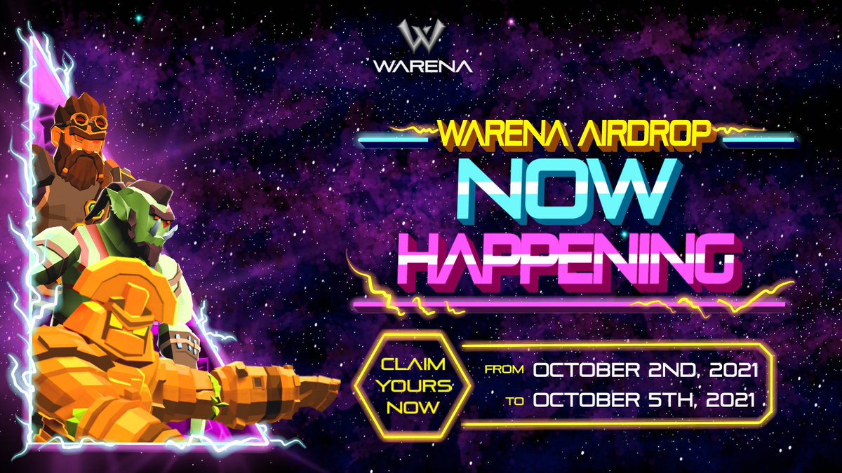 WarenaOfficial's tweet photo. 📢 $RENA 2nd Airdrop: #2daysleft

🔥 Have you joined the battle, warriors? It's only 2 days left to get yourself $RENA Tokens and claim your rewards.

👉 Details: https://t.co/mdO84KAkWW

#Play2Earn #NFTGames #gamefi #airdrop https://t.co/nv4oIBACBj