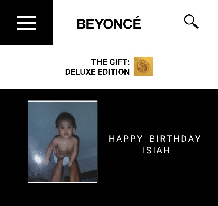 Beyoncé wishes Isiah a happy 17th birthday. 