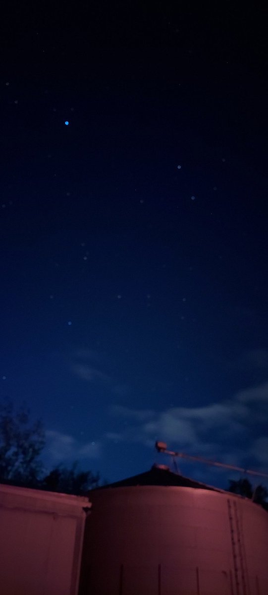 MSchiroo's tweet photo. Was able to take a couple of cool time capture photos.  That red streak is an ember from the bonfire I had tonight. https://t.co/yF32K2PuWi