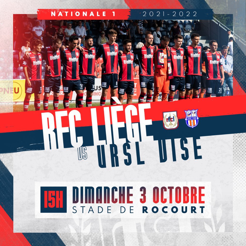 RFCLiege_news's tweet photo. 🗣#DerbyDay
⚽️ #RFCLiège v URSL Visé
🕒 15h
📍#Liège
🏟 Stade de #Rocourt
🏆 #Nationale1
📲#FCLVis #RFCLVisé #AllonsLiège
❌ Match à guichets fermés https://t.co/xGfQorHRjO