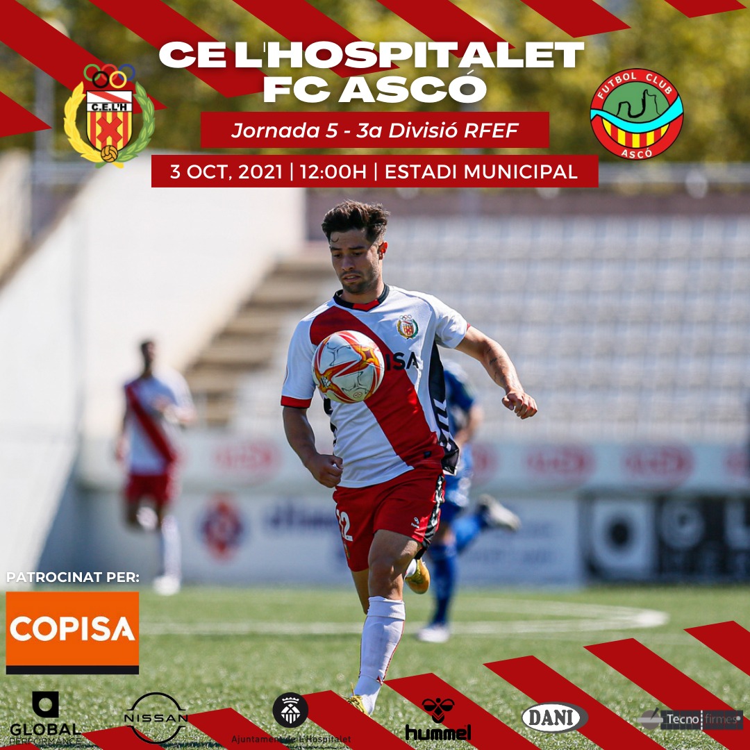 [DIA DE PARTIT]

🏆 #3aRFEF | 5a Ja
🕧 12 h
⚽️ <a href="/CELHospitalet/">CE L'Hospitalet</a> - @fc_asco
🏟 Estadi Municipal de L'H 
📻 <a href="/HospiRadio/">HospiRadio</a>

#SomhiHospi #PosatlaFranja♦️
