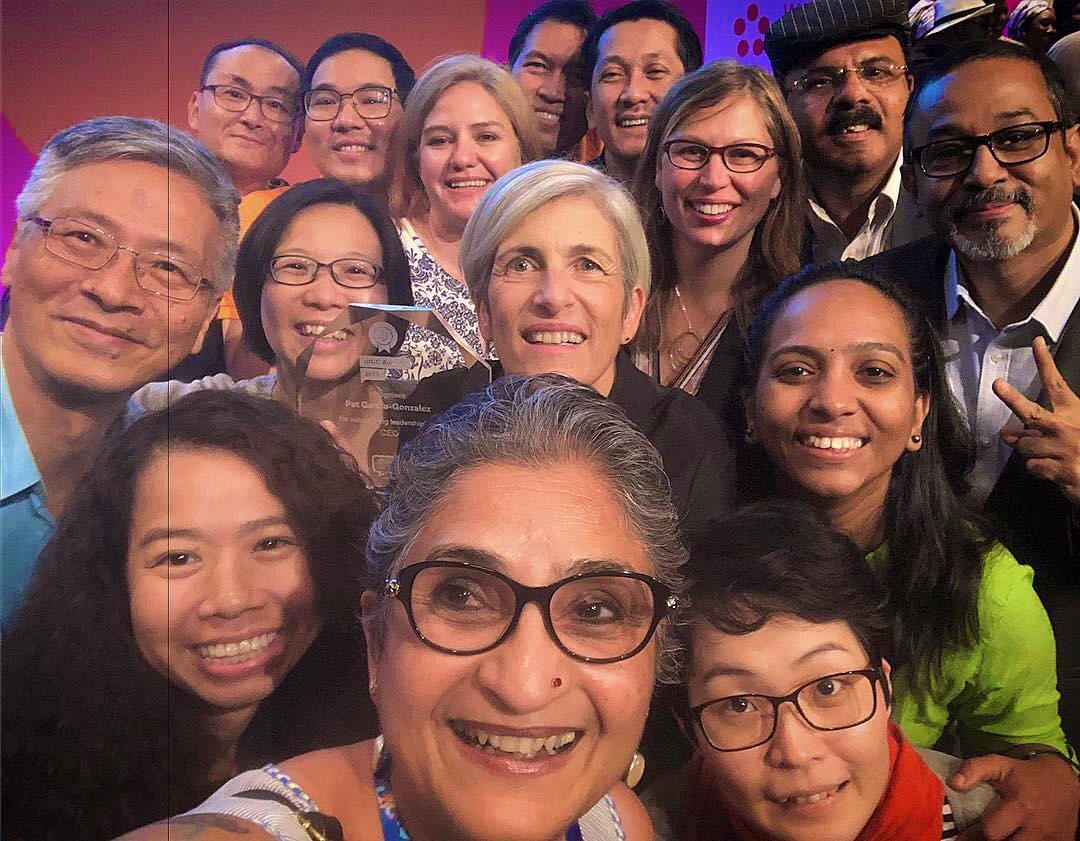 vijivenkatesh's tweet photo. We were all so privileged to be with Pat Garcia-Gonzalez , The Max Foundation team when Pat received the #UICC #2018WCC @uicc CEO Award at Kuala Lumpur
Kinda proud of this selfie - some 15 of us !!! https://t.co/rZLDF37ave