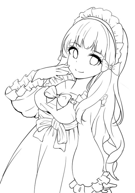 サレンちゃん描き中_φ(・_・ 