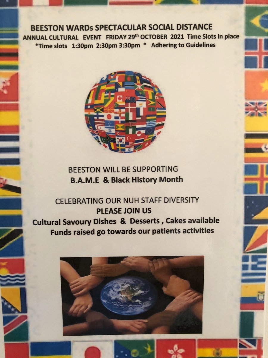 Beeston Ward (@beestonward) on Twitter photo Beeston wards annual cultural event taking place on Friday 29th October adhering to social distancing and guidelines
Celebrating Black History Month & B.A.M.E
Time slots will be in place please come and join us <a href="/darren_aw/">Darren Aw</a> <a href="/janetbryan1/">janet bryan</a> <a href="/grettonian/">Ian Gretton</a> <a href="/nottmhospitals/">Nottingham University Hospitals</a> Beeston wards annual cultural event taking place on Friday 29th October adhering to social distancing and guidelines
Celebrating Black History Month & B.A.M.E
Time slots will be in place please come and join us <a href="/darren_aw/">Darren Aw</a> <a href="/janetbryan1/">janet bryan</a> <a href="/grettonian/">Ian Gretton</a> <a href="/nottmhospitals/">Nottingham University Hospitals</a>