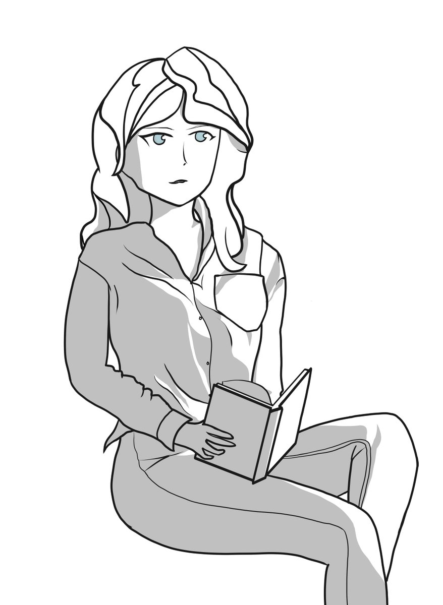 OctopusStraps's tweet image. Diana Cavendish looking up from her book for #drawtober day 2.  #LittleWitchAcademia