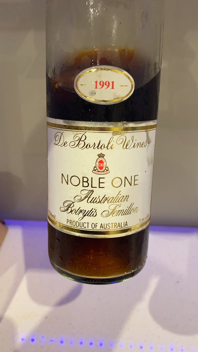 mnel2833's tweet photo. @DeBortoliWines #nobleone #1991 cellar perfection. #lockdownspecial pate and cheese anyone? https://t.co/hvh1HJr8GH