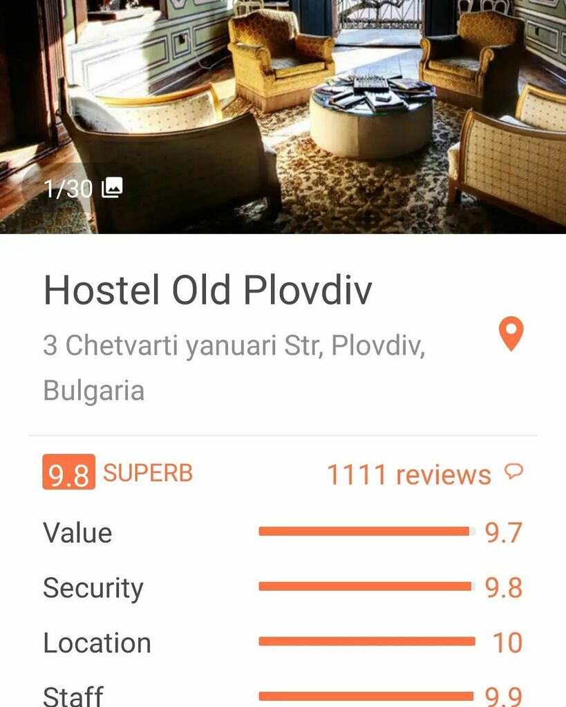 1111 happy guests can not be wrong !
#hostel #plovdiv #bulgaria #hosteloldplovdiv #oldplovdivguesthouse 
#oldplovdivhostel 
#besthostel 
#guestreview 
#hostelworld 
#hoscars instagr.am/p/CUjuOg1IxPZ/