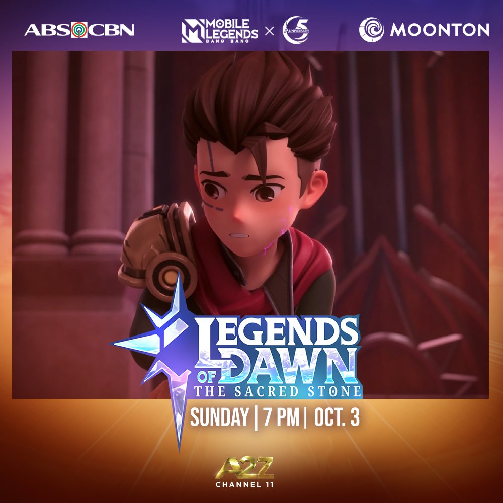 OfficialA2ZPH's tweet photo. Sa kanilang pagharap sa kasamaan, may aatras nga ba sa laban?
'Wag magpahuli sa huling powerful Sunday kasama ng mga paborito nating hero sa LEGENDS OF DAWN: THE SACRED STONE ngayong 7PM na dito sa A2Z.
#LegendsOfDawn #MobileLegendsBangBang https://t.co/UzvFk8ntWM