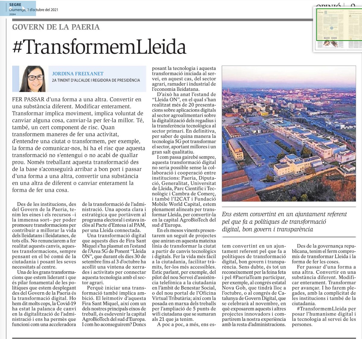 iservia's tweet photo. @jfreixanet al @SEGREcom 

#TransformemLleida parlant de Polítques digitals, bon govern i transparència i del àrea 5G de Ponent. 

Content que a la web https://t.co/SfaDV5rXCw el primer informe hagi sortir d'aquesta àrea i sigui sobre agricultura de regadiu. https://t.co/rc5oU7Sg92