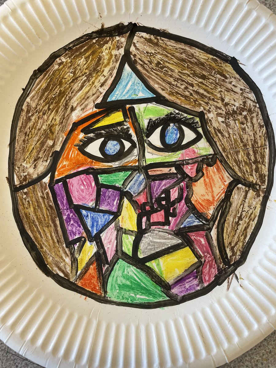 Taster day aboriginal inspired hand designs and Paul Klee inspired plate portraits #fabworkeveryone