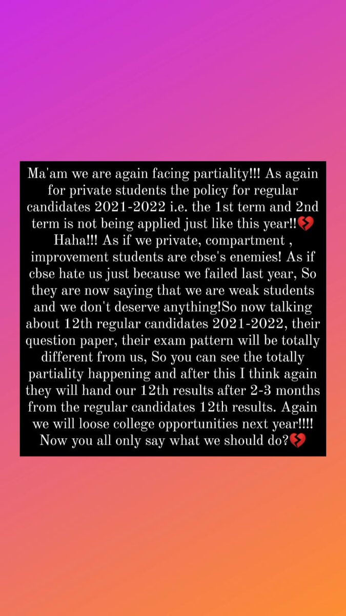 jgupta234's tweet photo. @AdvMamtaSharma @ArvindKejriwal @SonuSood @TheDeshBhakt @dhruv_rathee @ravishndtv @AamAadmiParty @cbseindia29 @PMOIndia @BJP4India @RahulGandhi @INCIndia @dpradhanbjp @vani_mehrotra @ndtvfeed please please help!!!🥺 Else 2 years will be wasted!!😭💔 https://t.co/Xy00S3e3mB