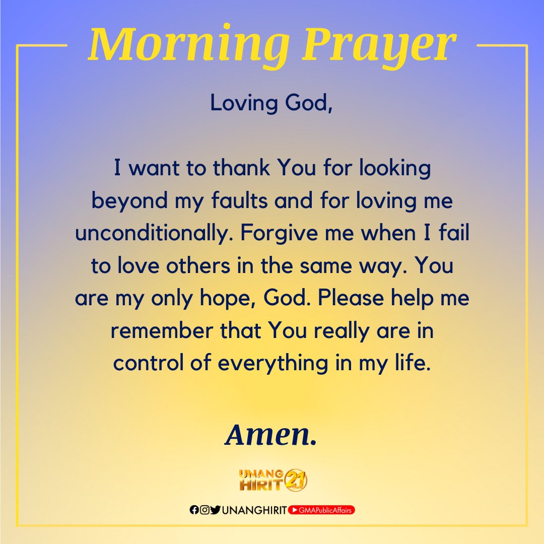 Loving God, I want to thank You for looking beyond my faults and for loving me unconditionally. Forgive when I fail to love others in the same way. Amen! #UnangHirit