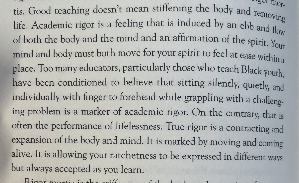 Sarah Strong (@sstrong57) on Twitter photo Dr. ā¦<a href="/chrisemdin/">Christopher Emdin</a>ā© has the best definition of academic rigor I have ever seen. So grateful for #ratchetdemic pushing my thinking and actions.
āAcademic rigor is a feeling that is induced by an ebb and flow of both the body and the mind and an affirmation of the spirit.ā Dr. ā¦<a href="/chrisemdin/">Christopher Emdin</a>ā© has the best definition of academic rigor I have ever seen. So grateful for #ratchetdemic pushing my thinking and actions.
āAcademic rigor is a feeling that is induced by an ebb and flow of both the body and the mind and an affirmation of the spirit.ā