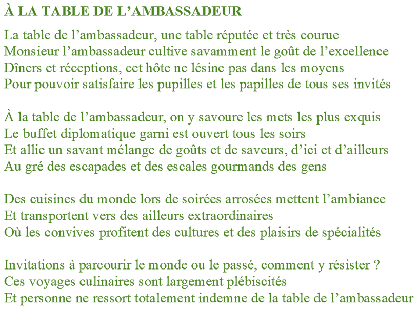scribaland's tweet image. #Scribaland À LA TABLE DE L’AMBASSADEUR Expériences #gastronomiques #exceptionnelles et #voyages #culinaires #dans le #temps et les #cultures! #ALATABLEDELAMBASSADEUR #table #ambassadeur #alatable #experiences #voyage #experiencesgastronomiques #voyagesculinaires #ambassade #food