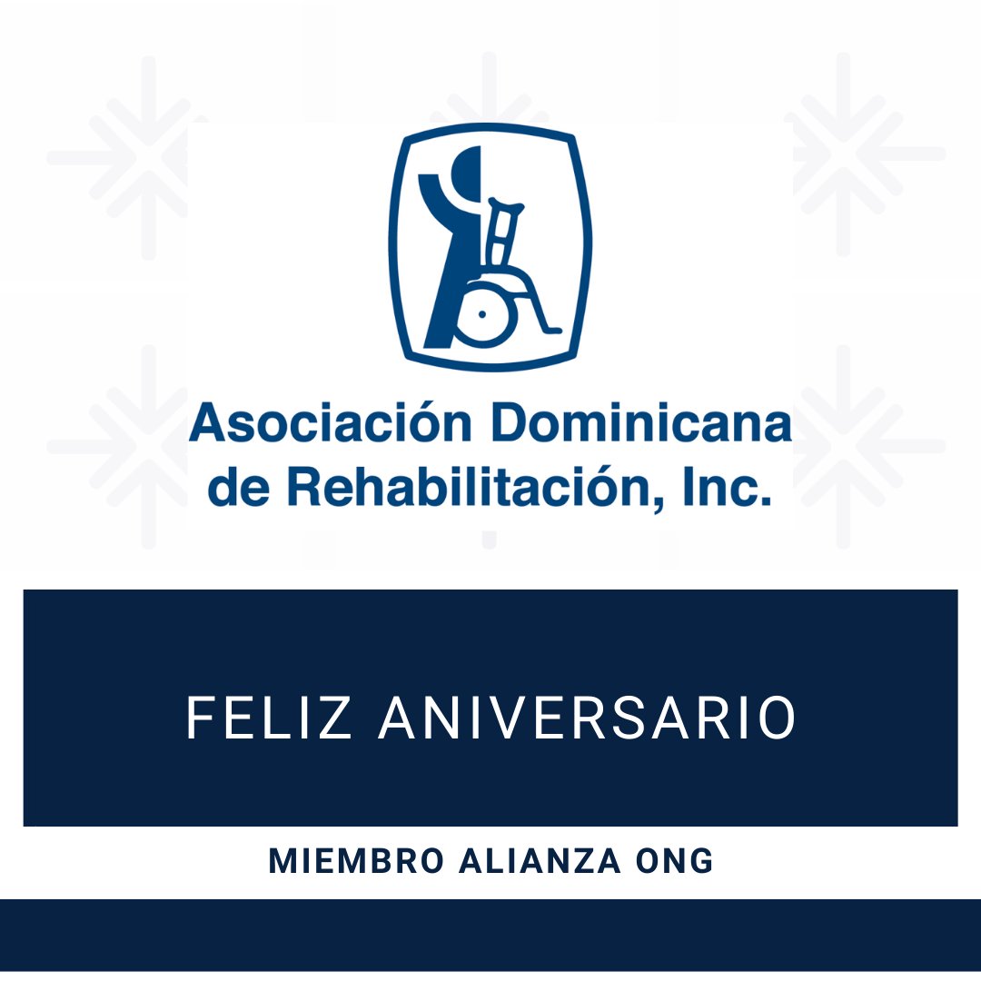 Está de aniversario nuestro miembro ADR -Asociación Dominicana de Rehabilitación  cuya misión es proporcionar el más eficiente servicio de rehabilitación para la atención integral a las personas con discapacidad física o intelectual, sin importar su condición socio-económica.
