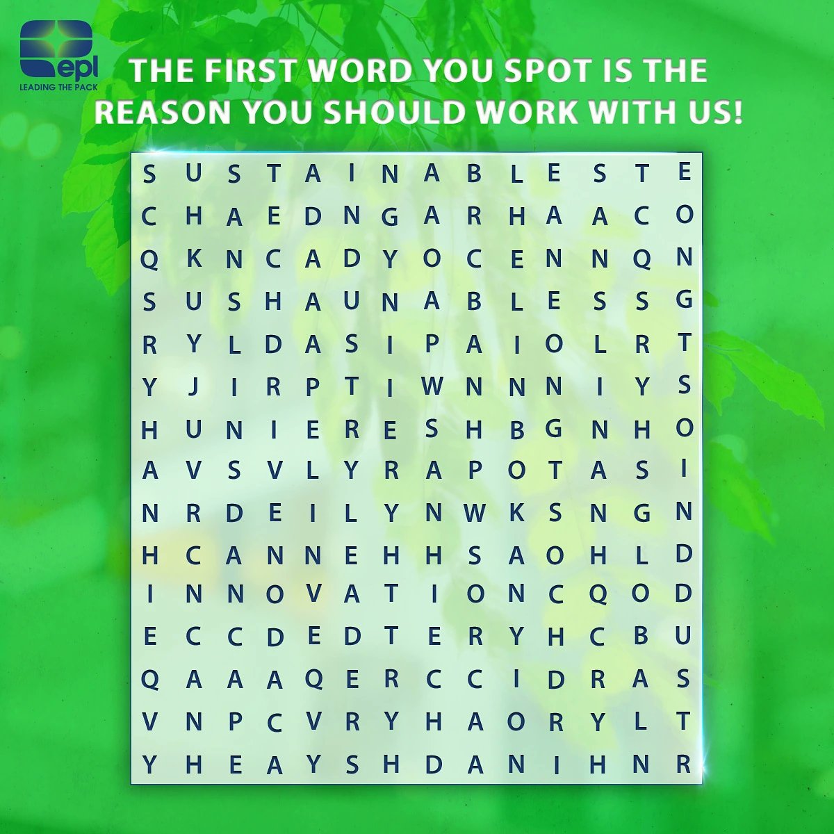 EPL_Limited's tweet image. EPL has many USPs that we've worked on developing for the last 4 decades. The first word you find is the reason why you should collaborate with us! What did you get? Comment below. 
#EPL #LeadingThePack #PackagingTubes #findthewords #crossword