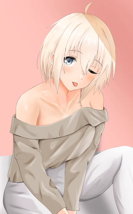 ネットで見かけたオフショルダーの服が可愛かったから着せました
#アズールレーン #アズレン 