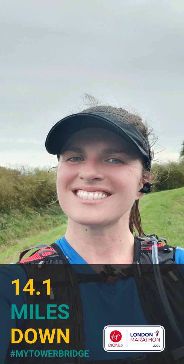 Half way along the #LondonMarathon! Time to be cheered by the cows 🐮 along the river cam. Great seeing many other runners out in the #cambridge area today #weruntogether 🎉😎