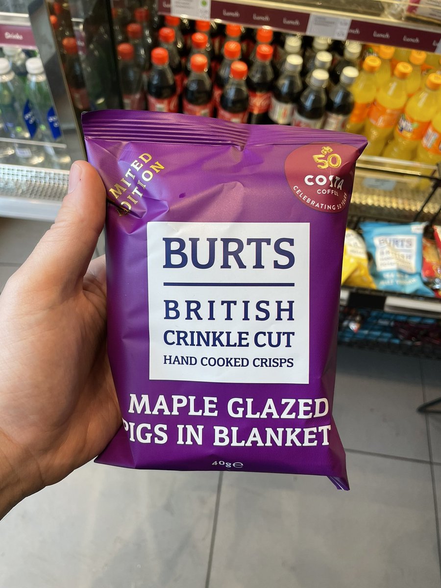All_Things_New_'s tweet photo. Burts Maple Glazed Pigs in Blankets Crisps! 👀 Exclusively at Costa @BurtsSnacks @CostaCoffee #burts #costacoffee #costa #crisps #mapleglazed #pigsinblankets #wellthisisnew https://t.co/uBavgDCyEZ