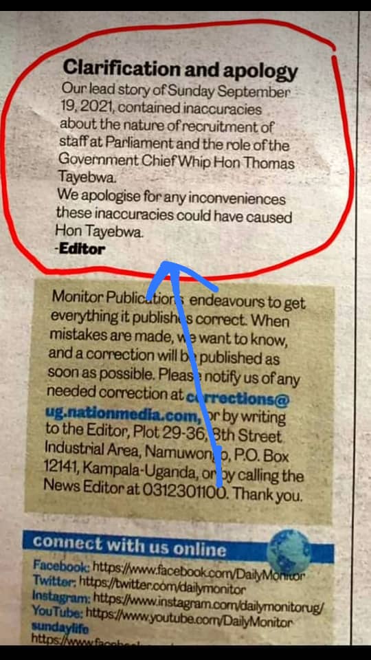 Thomas_Tayebwa's tweet photo. Shakespeare said, He who steals my purse steals trash, but he who steals my good name robs what is nothing to him but EVERYTHING to me. @DailyMonitor u destroyed my name in a main headline but today u choose to tuck a lukewarm apology in a corner on Page 2. This is unacceptable! https://t.co/rAC6h9MwWh