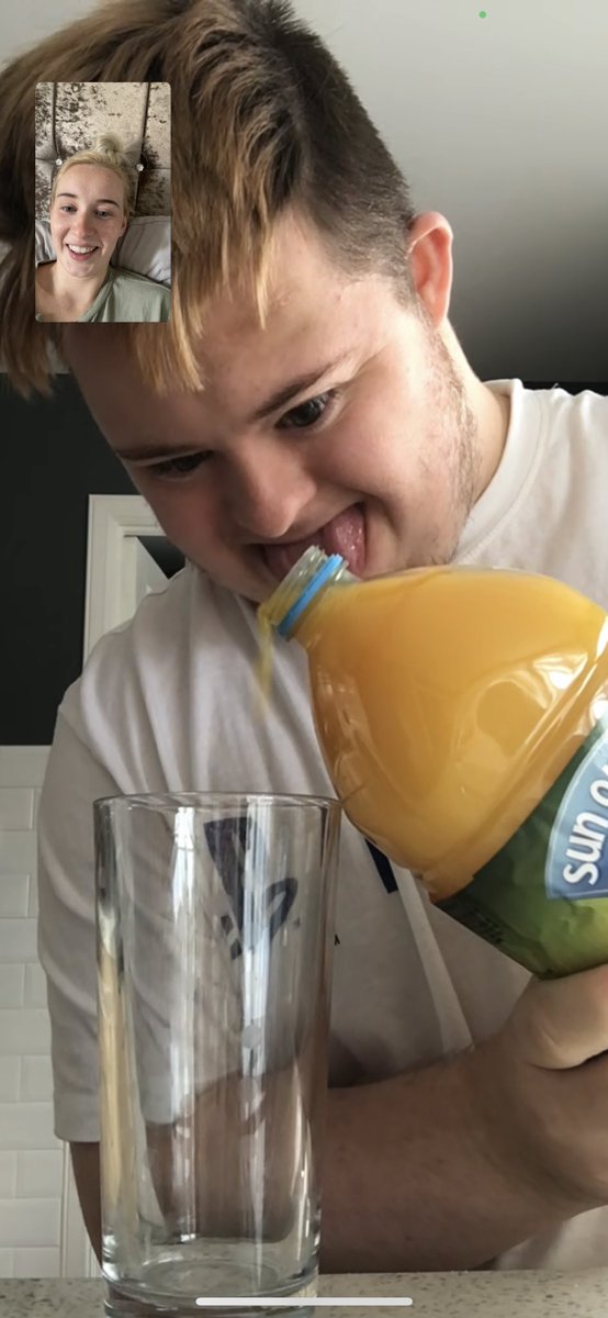 Hahaha im isolating in my room with covid and matthews the only one in the house so i hadty ft him to get my breakfast and go through it step by step. Look at his concentration face 🤣🤣🤣