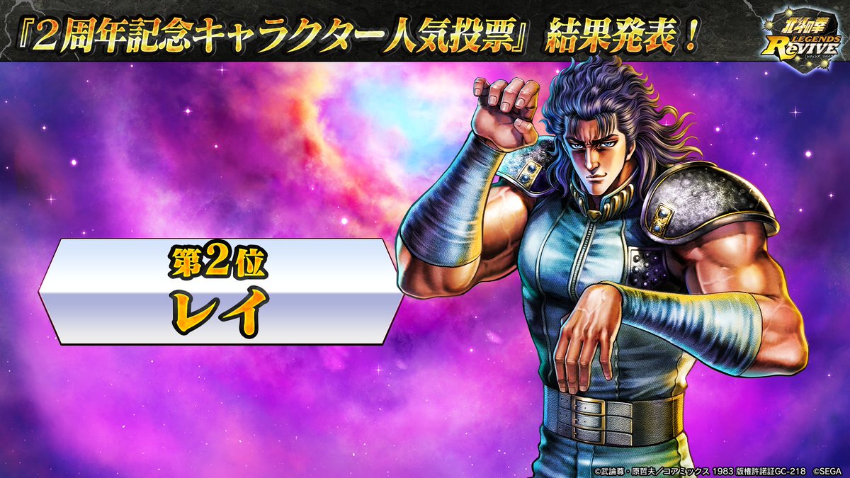 2周年記念キャラクター人気投票結果】 第5位～第2位までを発表！ 第5位