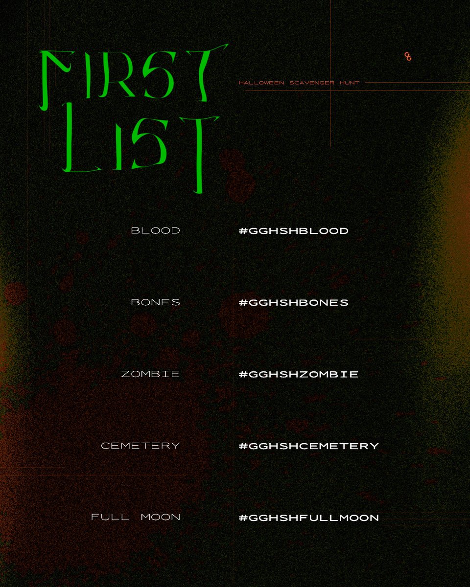 #GGHALLOWEENHUNT | FIRST LIST

we'll start off easy to warm you up..

here are the first five subjects for the hunt!

check the thread for their hashtags and
sample photos featuring <a href="/Rina_VP/">Rina</a>, @ORbis_VP, <a href="/http_focusvp/">Chloe 🏹</a>, redmorgans &amp; nokocreed (from IG)

👹 REMEMBER, KEEP IT SPOOKY