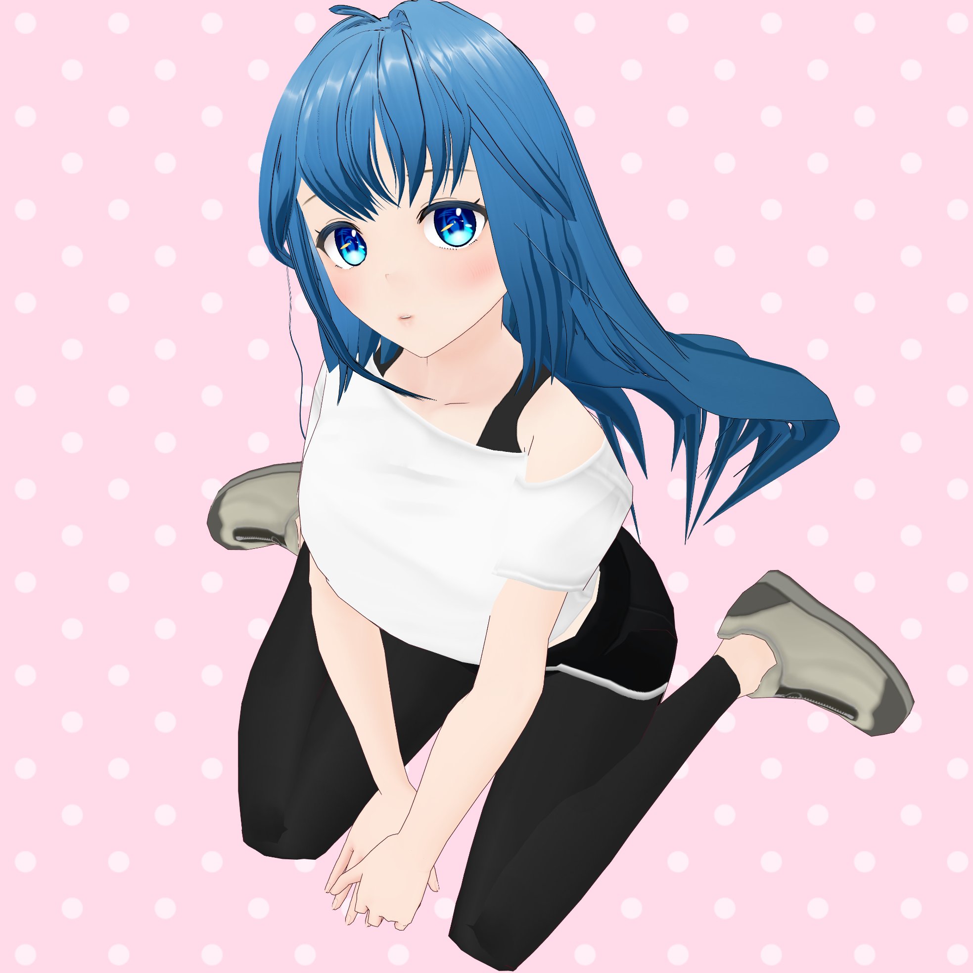 Twitter 上的 Initial K 山田加恋 今日の Vrmお手軽ポーズ は 俯瞰構図で見上げる女の子座りのポーズです T Co Ikcgftsckm T Co Lggygfgqy9 Twitter