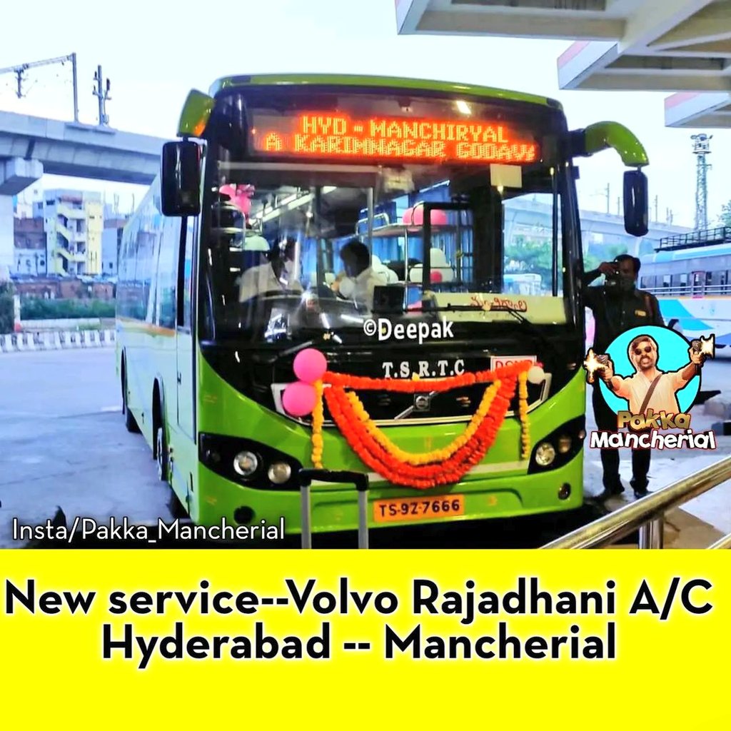 Hyderabad To Mancherial Distance By Road Mana Hyderabad's Tweet - "Tsrtc Started Volvo Ac Bus Services In Two Routes  . Hyderabad - Mahabubnagar Hyderabad - Mancherial . @Ktrtrs @Tsrtcmdoffice  @Govardhan_Mla " - Trendsmap