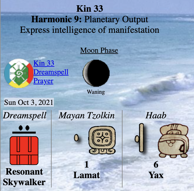 Tex369X's tweet photo. Sunday 10.3.2021 - #Kin33
Long Count 0.0.8.16.8
moon:3 day:14
#REDRESONANTSKYWALKER
Earth family- Signal Clan- Truth
I channel in order to explore
Inspiring wakefullness
I seal the output of space
With the resonant tone of attunement
I AM guided by the power of life force https://t.co/02DgHS55V5