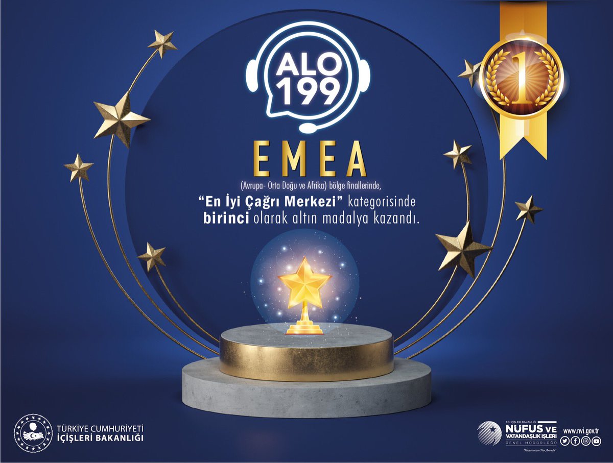 TCNufus's tweet photo. 📞 ALO 199’a ödül❗️

Contact Center Word EMEA (Avrupa, Ortadoğu ve Afrika) Finalleri Organizasyonunda;

ALO 199, en iyi çağrı merkezi seçilerek altın madalya kazandı 🏅 

👉 https://t.co/vAcXKYSwGj

#HayatınızınHerAnında https://t.co/gWrNJOfdmu